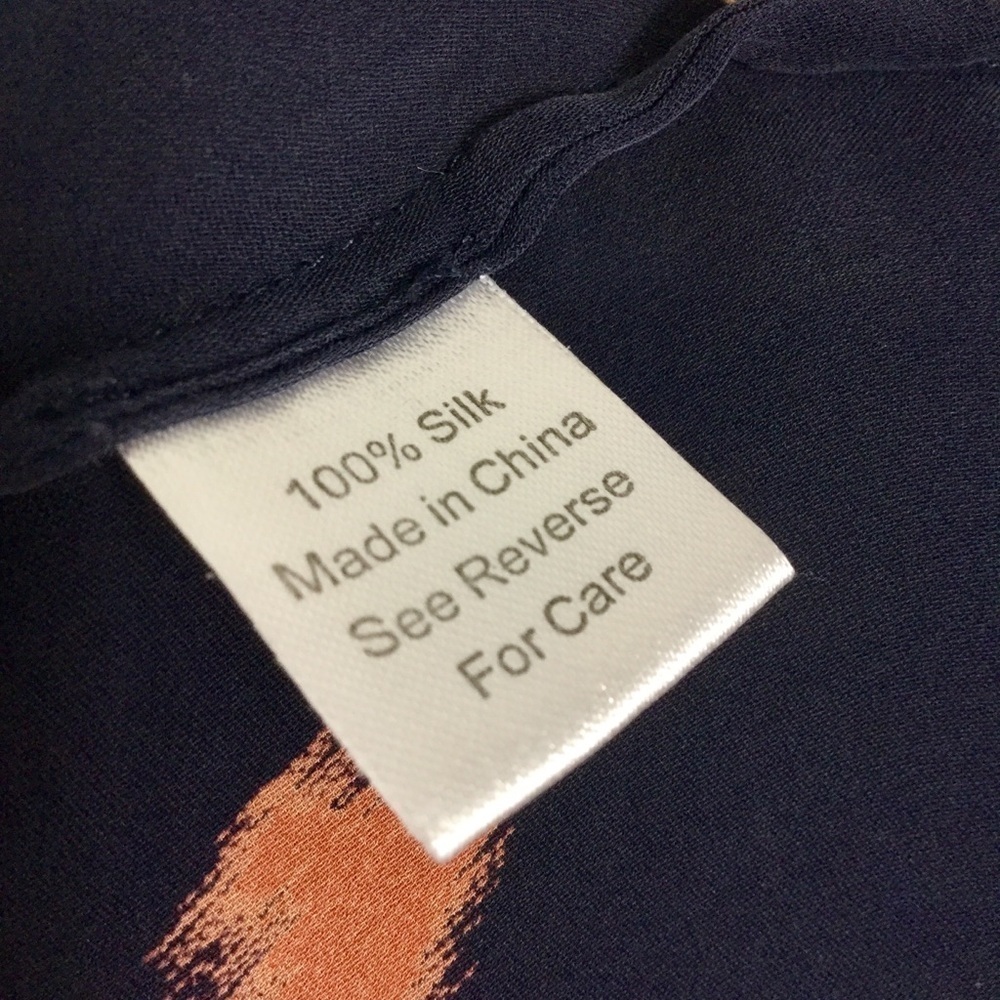 Parker Long Bell Sleeve Button Bodice Silk Navy Mini Dress size Small - Picture 16 of 16
